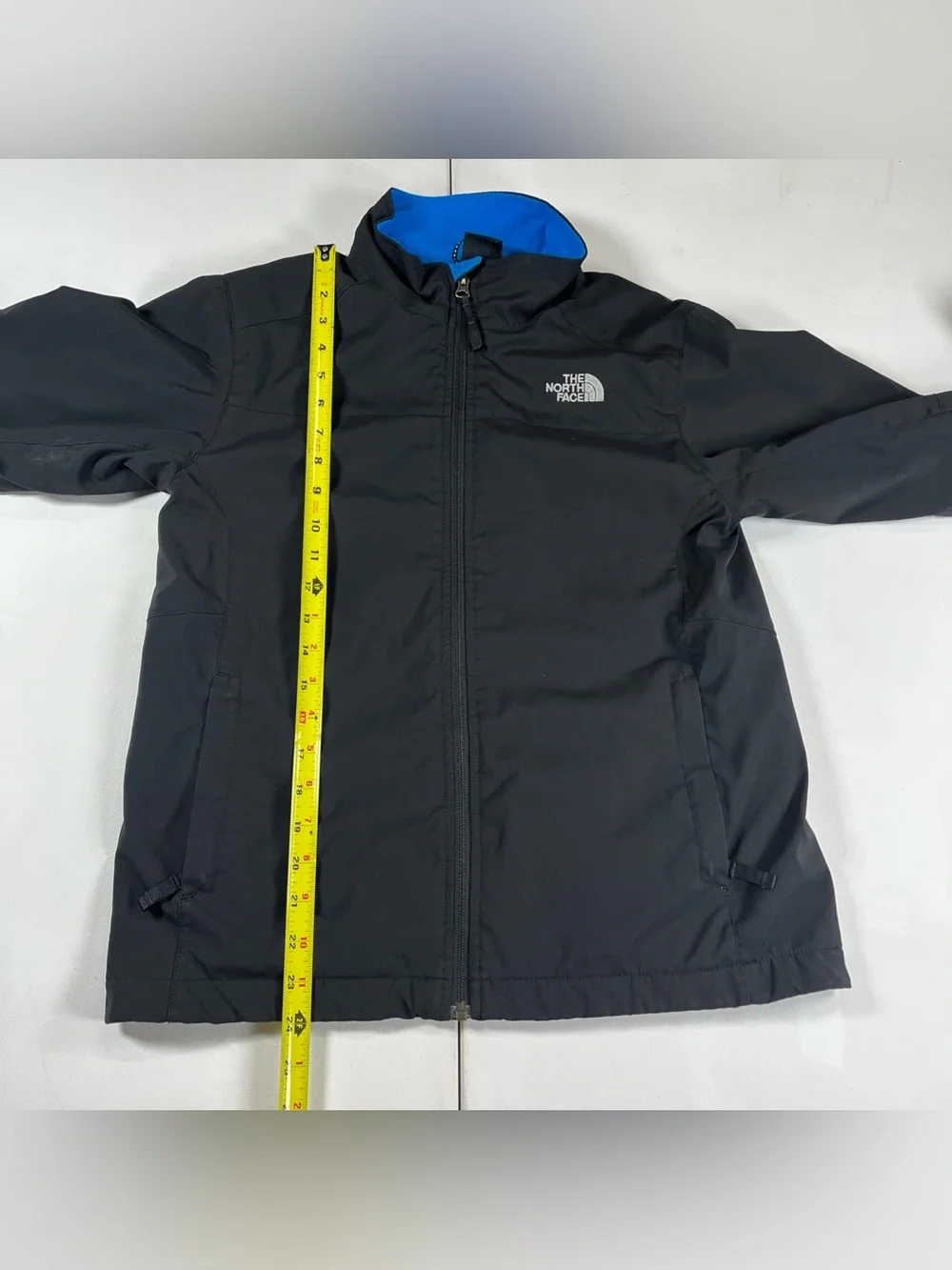 The North Face Jacket Boys 14/16 Black Softshell Fleece Lined Full Zip Polartec